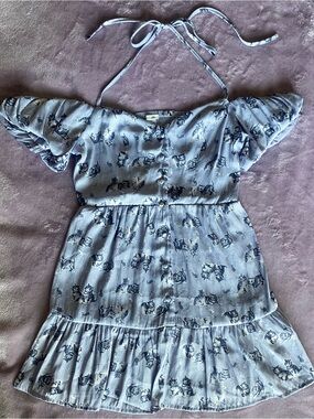 slim fit dress slacks Serrah Halter Mini Dress Jacquard Blue Selfie Leslie